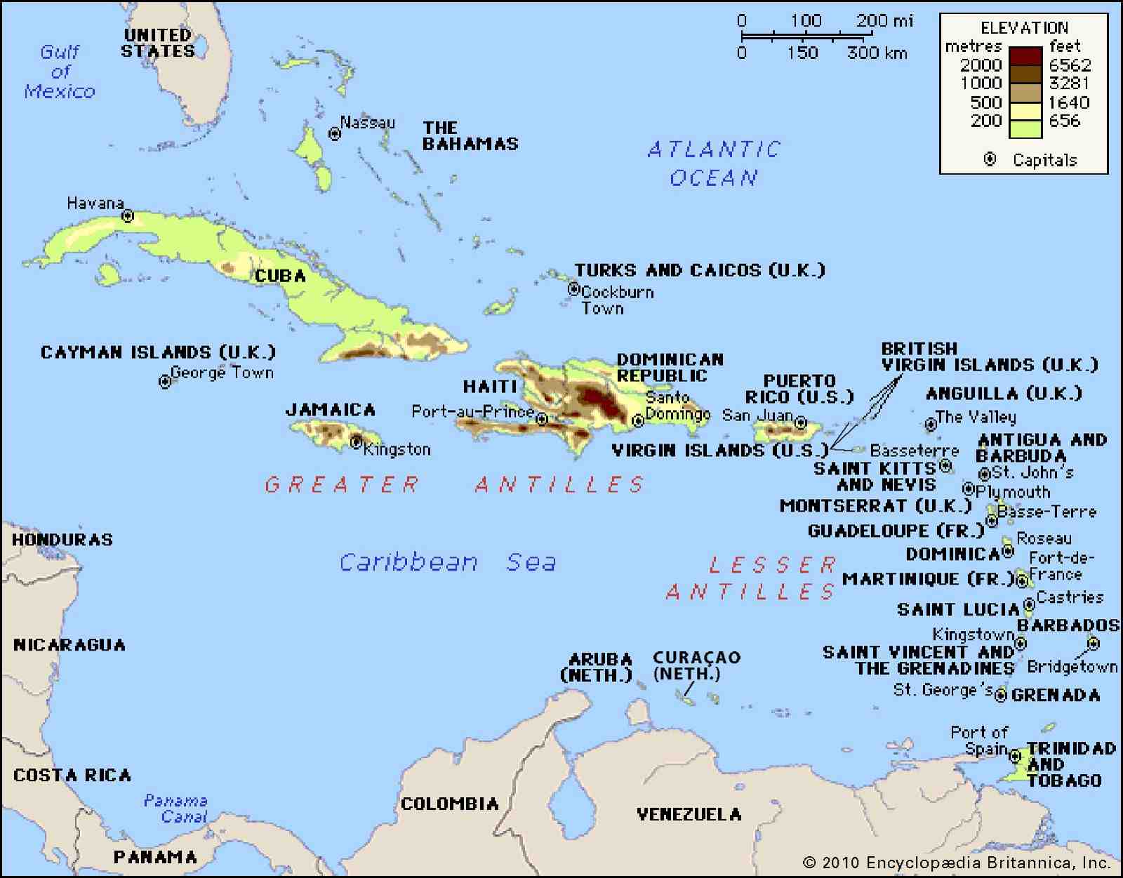 Quels pays font partie des Antilles ?